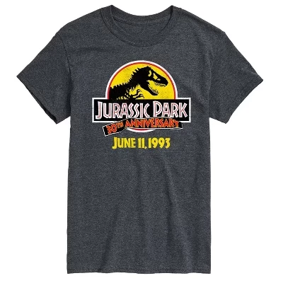Мужская футболка Jurassic Park, логотип 30 лет, серая