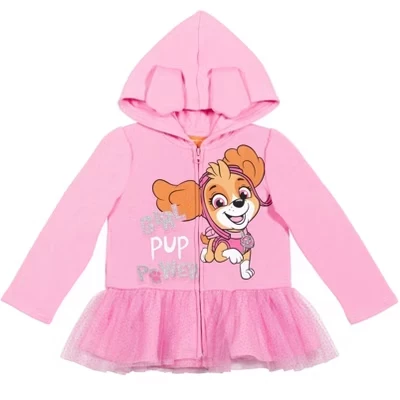 Толстовка с капюшоном для девочек Nickelodeon Paw Patrol Skye от маленького ребенка до большого ребенка розовая