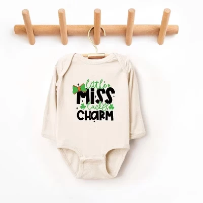 Детское боди с длинным рукавом Little Miss Lucky Charm натуральное
