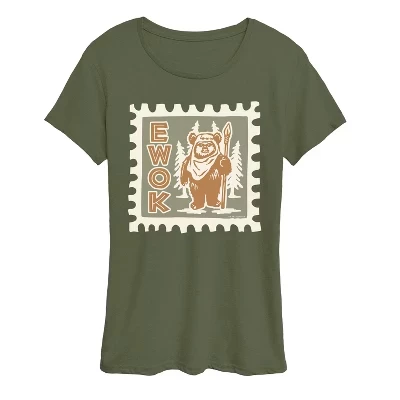 Женская футболка с коротким рукавом Ewok Stamp и рисунком burnt olive