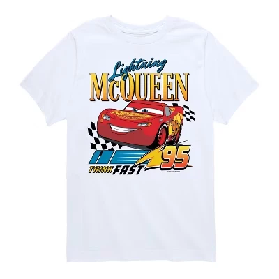 Футболка с коротким рукавом и графическим рисунком Lightning McQueen Think Fast белого цвета