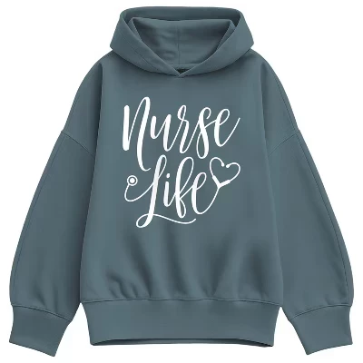 Женская толстовка с капюшоном из овечьей шерсти Nurse Life Oversize