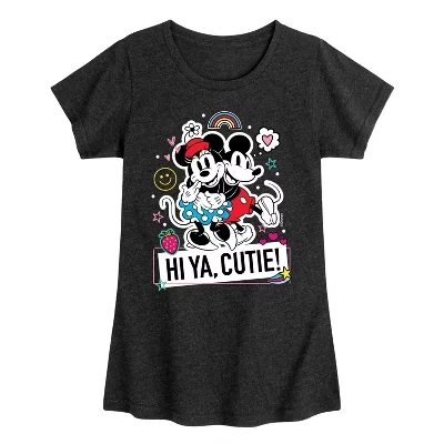 Футболка для девочек Disney Mickey Minnie, черная
