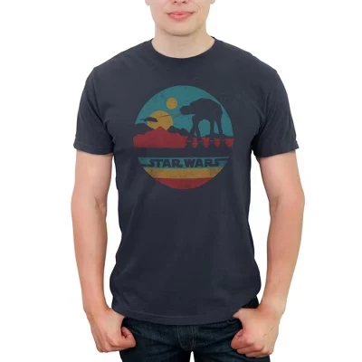 Мужская футболка AT-AT Retro Circle темно-синего цвета