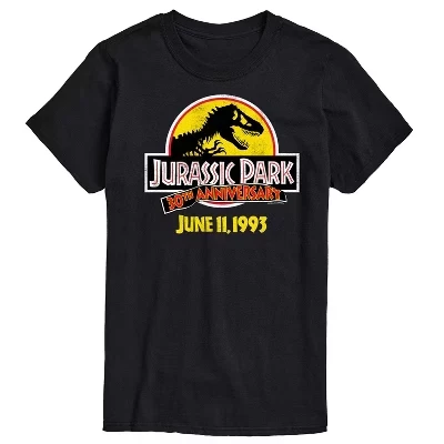 Мужская футболка Jurassic Park, логотип 30 лет, черная