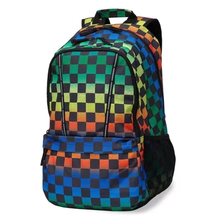 rainbow/black check
