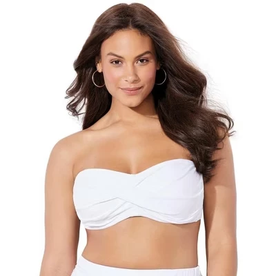 Женский топ-бандо Swimsuits for All Valentine, белый