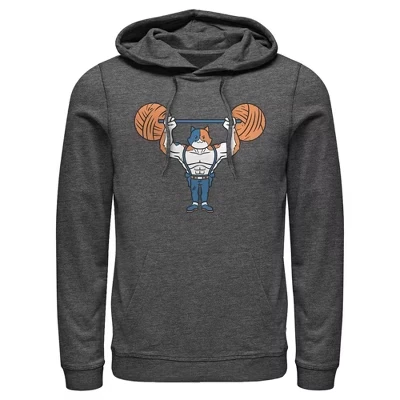 Мужская толстовка с капюшоном из пряжи Meowscles Pull Over charcoal heather