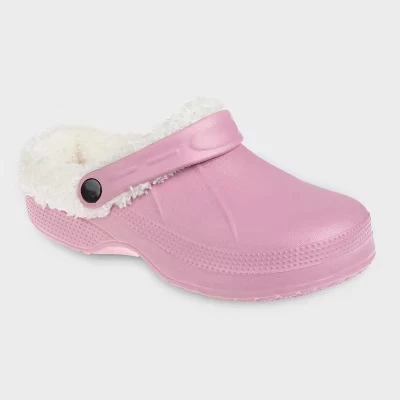 Детские сабо Foamwalk с искусственным мехом, лиловые