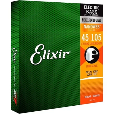 Струны Elixir NANOWEB для бас-гитары, 4-струнные