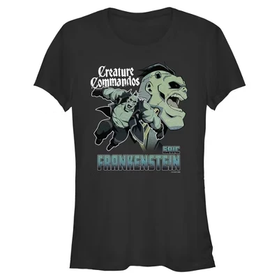 Футболка для юниоров и женщин Creature Commandos Zombified Frankenstein черного цвета