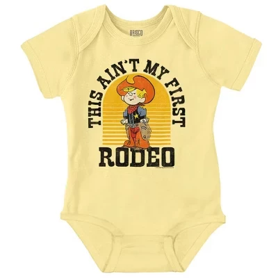 Винтажный комикс Aint My First Rodeo Baby Romper для мальчиков или девочек с лицензией banana