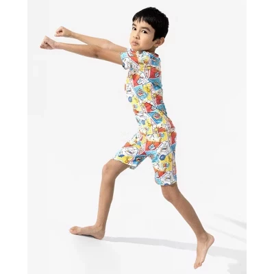 Короткий комплект детской пижамы Bamboo Kids с героем комиксов красный