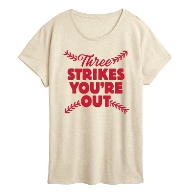 Женская футболка с коротким рукавом Three Strike You're Out с графическим рисунком birch
