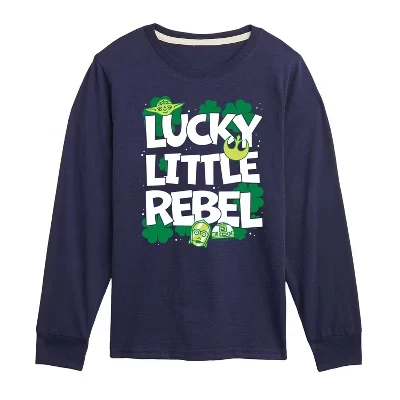Футболка с длинным рукавом и рисунком Lucky Little Rebel синего цвета