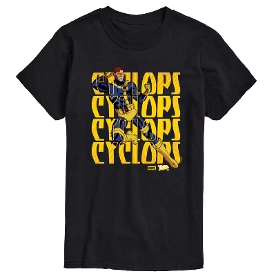 Мужская футболка X-Men Cyclops Color Box с коротким рукавом и графическим рисунком, черная