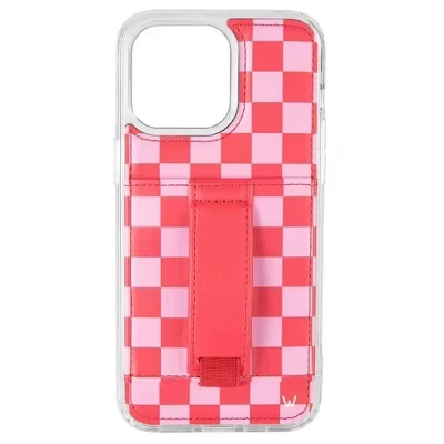 Чехлы Чехол для телефона iPhone 16 Plus с бумажником и ремешком для пальцев raspberry rush