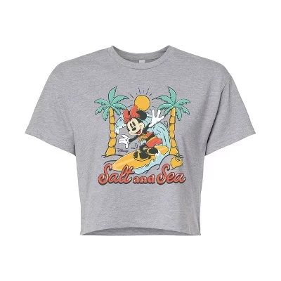 Женская укороченная футболка с рисунком Minnie Salt And Sea