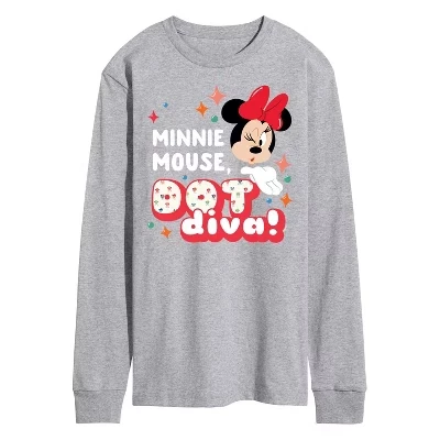 Мужская футболка с длинным рукавом Minnie Dot Diva с графическим рисунком athletic heather