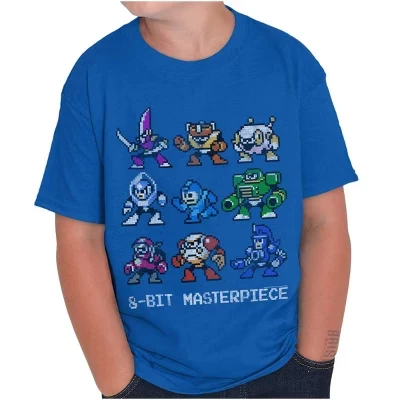 Детская футболка Brisco Brands Mega Man 8-bit, королевский синий
