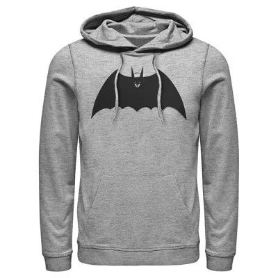 Мужское худи DC Comics Batman, крылатый символ, серое меланжевое