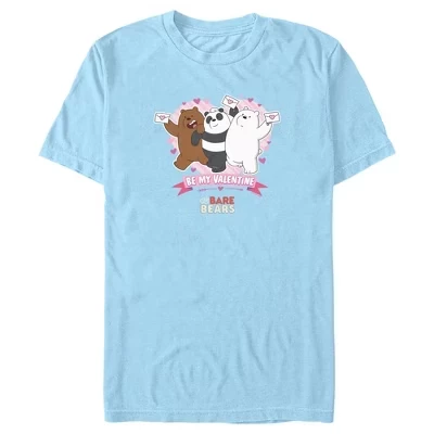 Мужская футболка We Bare Bears Valentine, голубая