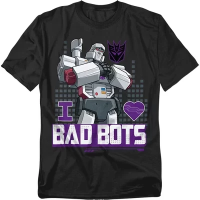 Men's  Valentine's Day Megatron I Love Bad Bots T-Shirt black