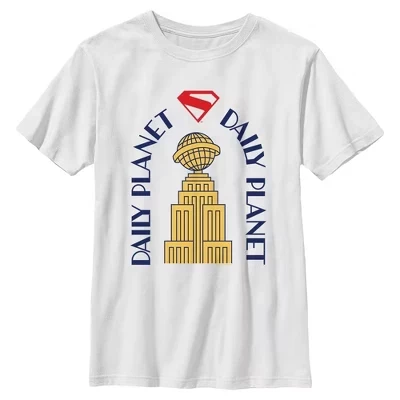 Футболка для мальчиков Superman Daily Planet Building белая