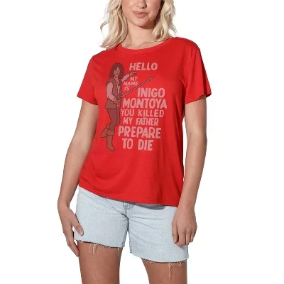 Women's Princess Bride Hello My Name Is Loose T-Shirt red