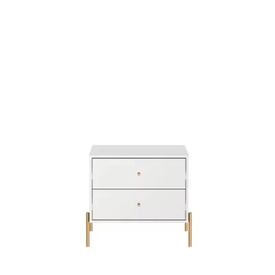 Прикроватная тумба Manhattan Comfort Jasper, 2 ящика, белая