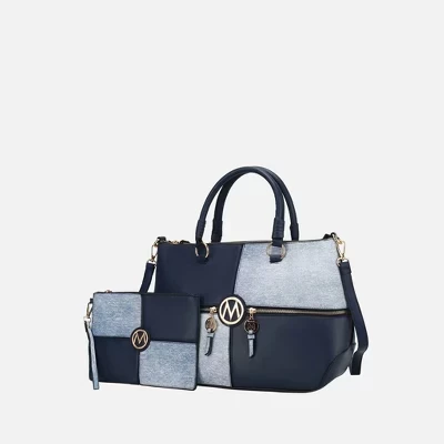 Модная женская сумка-портфель Maji с кошельком-браслетом от Mia K blue