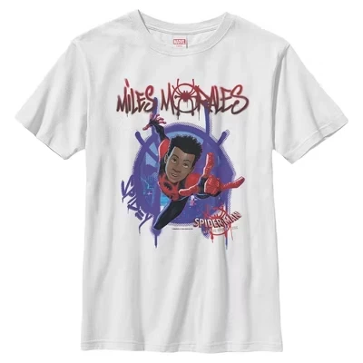 Мальчиковая футболка Marvel Spider-Man Miles Morales, белая
