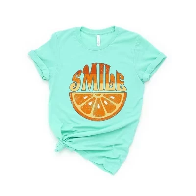Женская футболка Smile Orange Chart с коротким рукавом и рисунком мятного цвета
