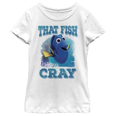 Футболка для девочек Finding Dory Cray Fish, белая