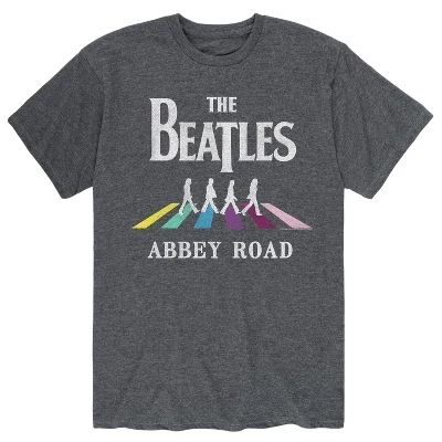 Мужская футболка с коротким рукавом Abbey Road Rainbow Crosswalk с графическим рисунком heather charcoal
