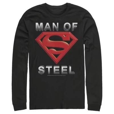 Мужской лонгслив DC Comics Superman Man of Steel, черный