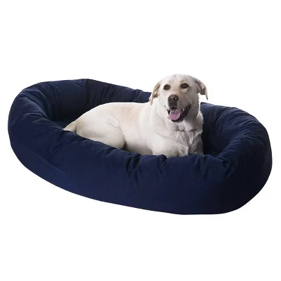 Лежак для собак Majestic Pet Bagel Bolster с бортиком, синий