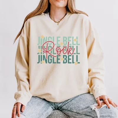 Jingle Bell Rock Stacked Stars - Женская легкая одежда, окрашенная в белый цвет