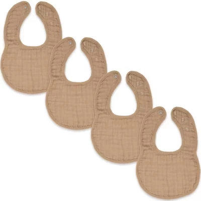 Детские нагрудники из муслинового хлопка, 4 упаковки, Регулируемый размер с легкими застежками, Мягкие и хорошо впитывающие влагу, их можно стирать и использовать повторно от cedar
