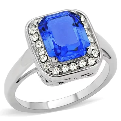 Женское кольцо SlickBlue, сталь, синее, р. 5–10