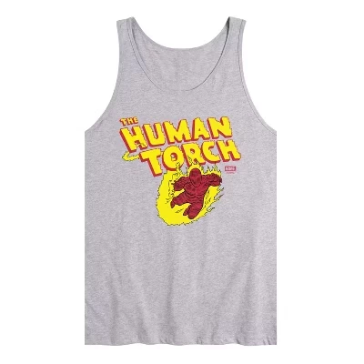 Мужская майка с графическим логотипом Human Torch athletic heather