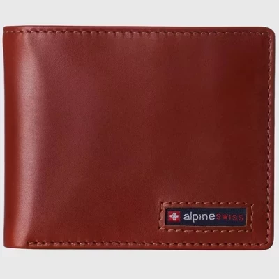 Мужской кошелек Alpine Swiss Spencer бифолд, RFID, песочный