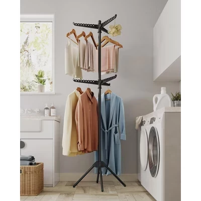 Складная сушилка SONGMICS HOME на 2 яруса, черная
