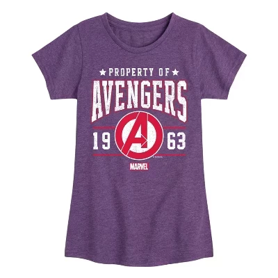 Avengers Property Of Fitted Short Sleeve Graphic T-Shirt purple