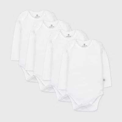 4 боди Honest Baby из органического хлопка, белые