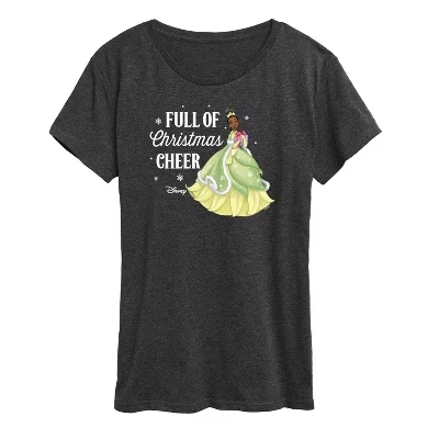 Женская футболка Tiana с коротким рукавом и графическим рисунком heather charcoal, наполненная Рождественским настроением.