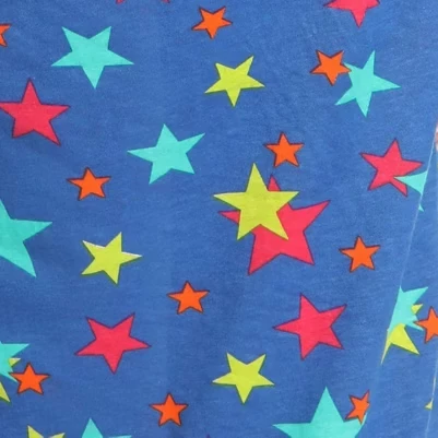 Женская ночная рубашка - Пижама Henley Oversize с длинным рукавом синего цвета - multi stars