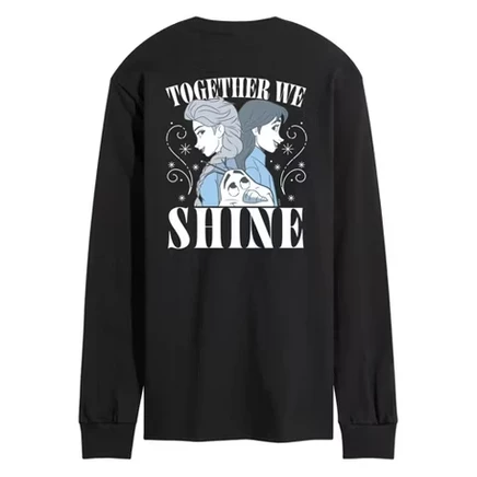 Мужская футболка Frozen Together We Shine с длинным рукавом, черная