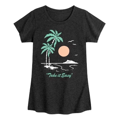 Приталенная футболка с коротким рукавом и графическим рисунком Take it Easy heather black