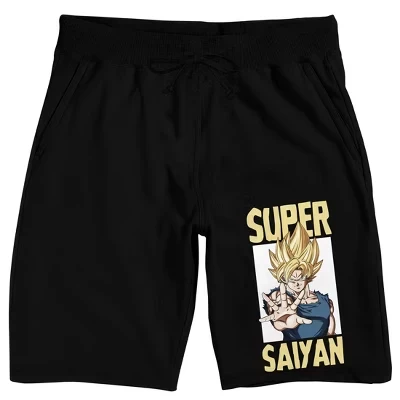 Super Saiyan Взрослые Черные пижамные шорты для сна черные